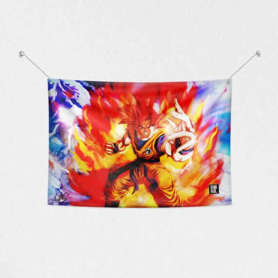 Goku Fire Style Flag