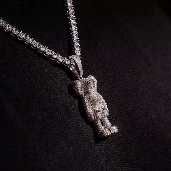 KAWS Iced Out 925 Sterling Silver Pendant