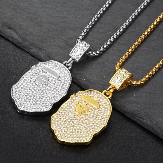 'A BATHING APE' Iced Out Pendant